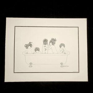 Julie Corsover Children's Prints "Bathtub" - Vintage 1973 Unframed: New